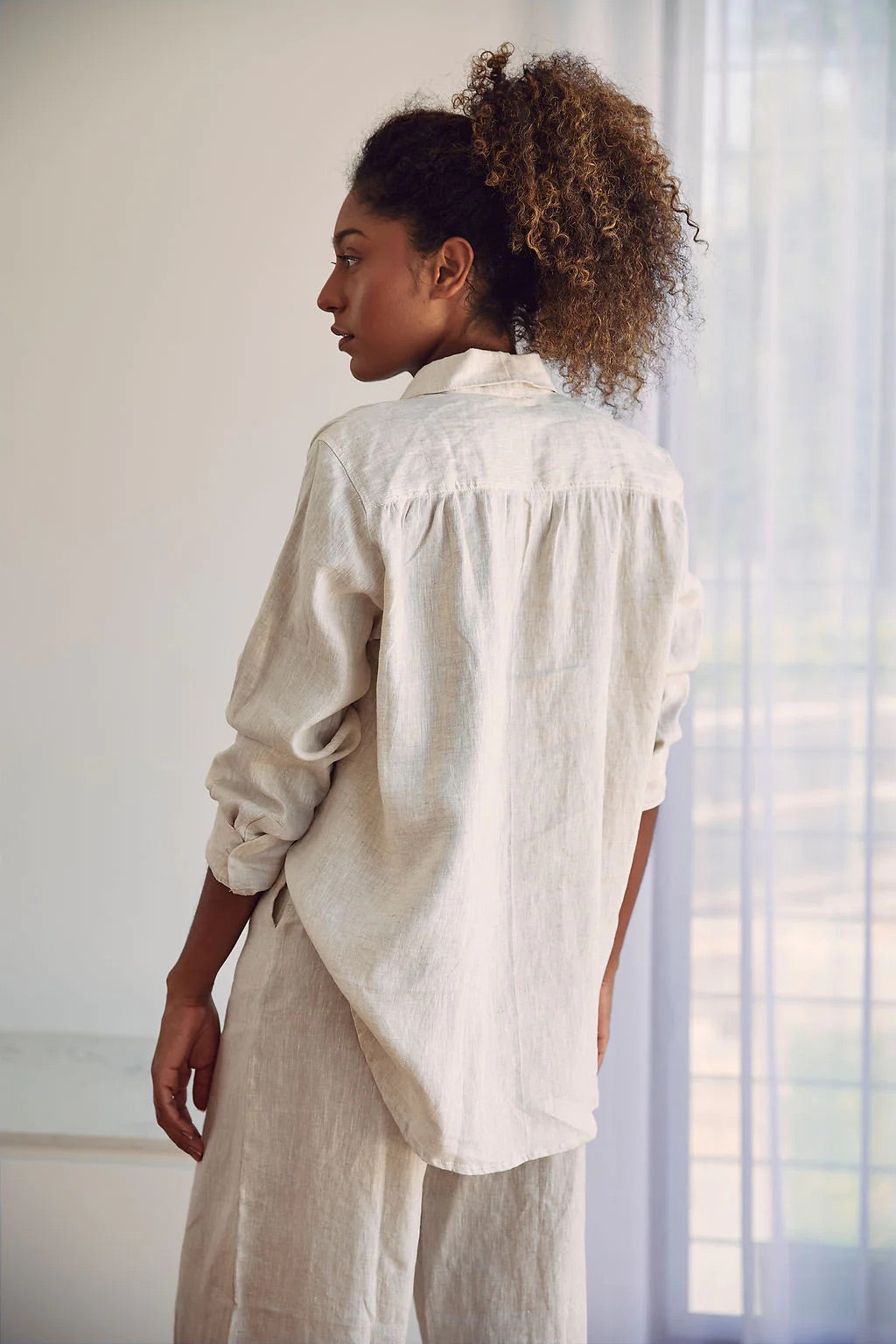 Lizzie Linen Shirt - Sand
