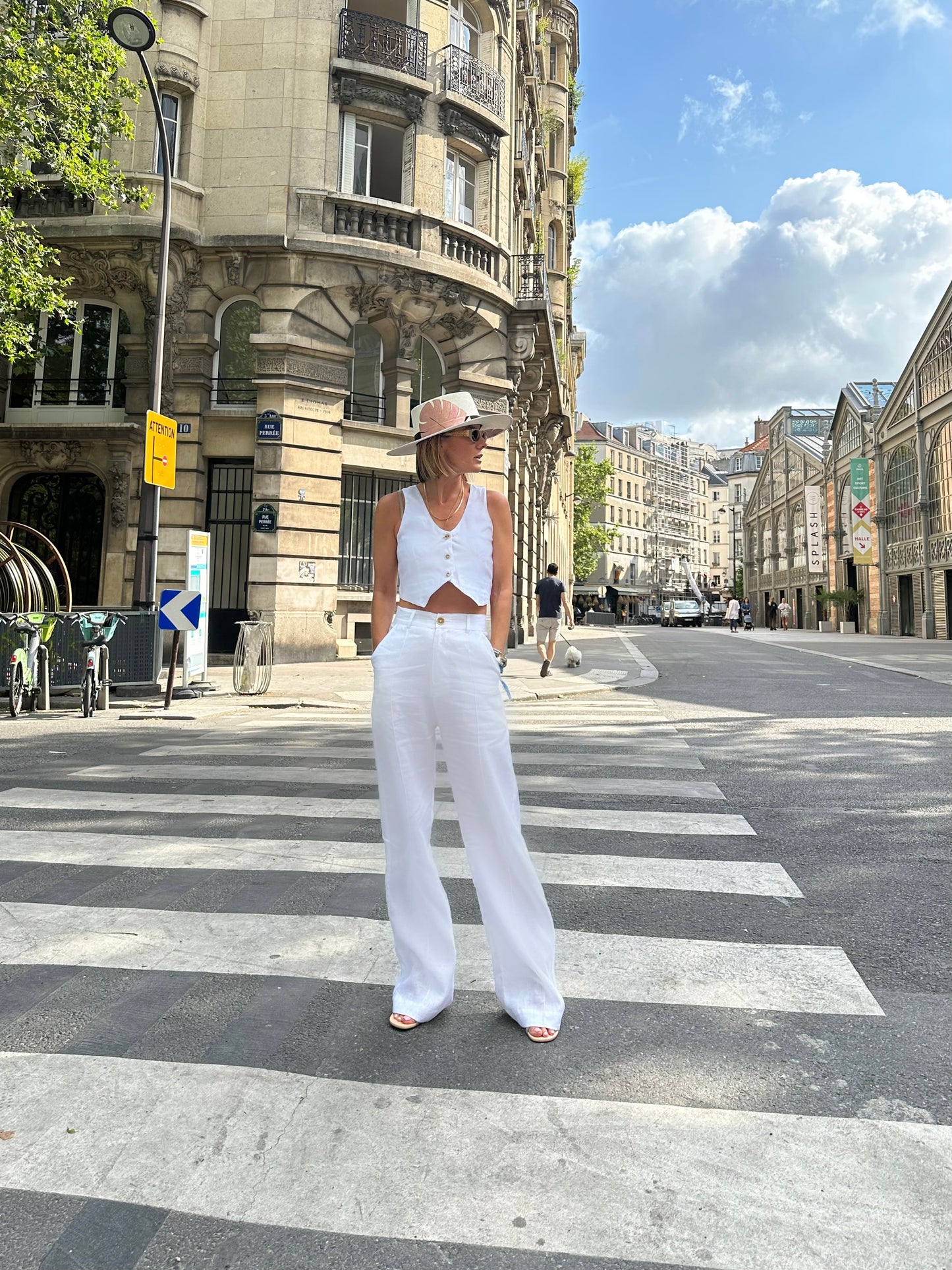 High Rise Pant- White