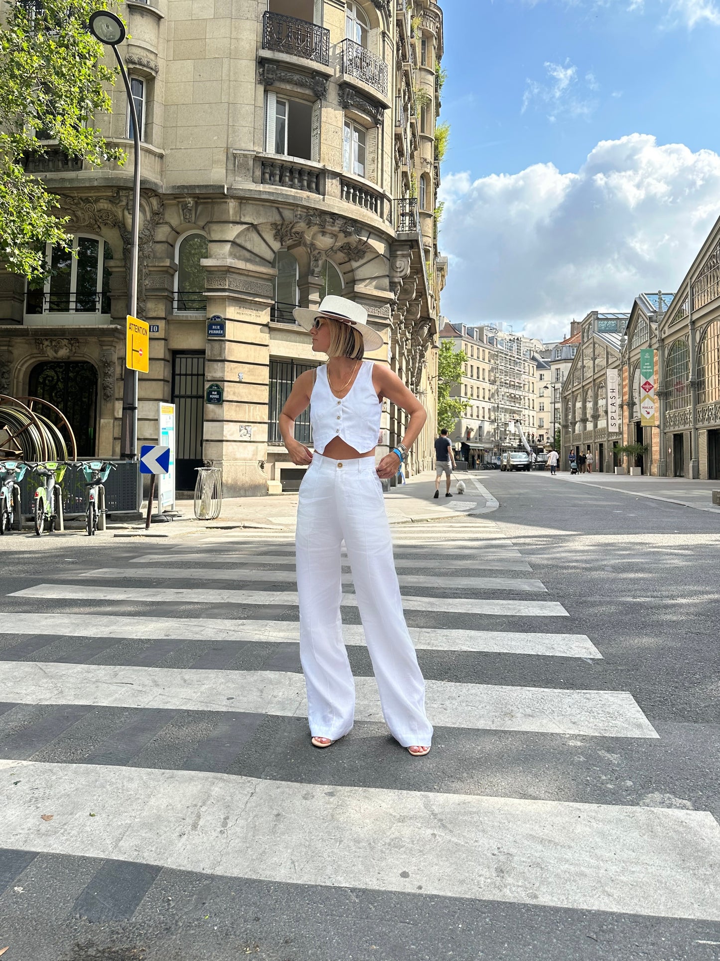 High Rise Pant- White