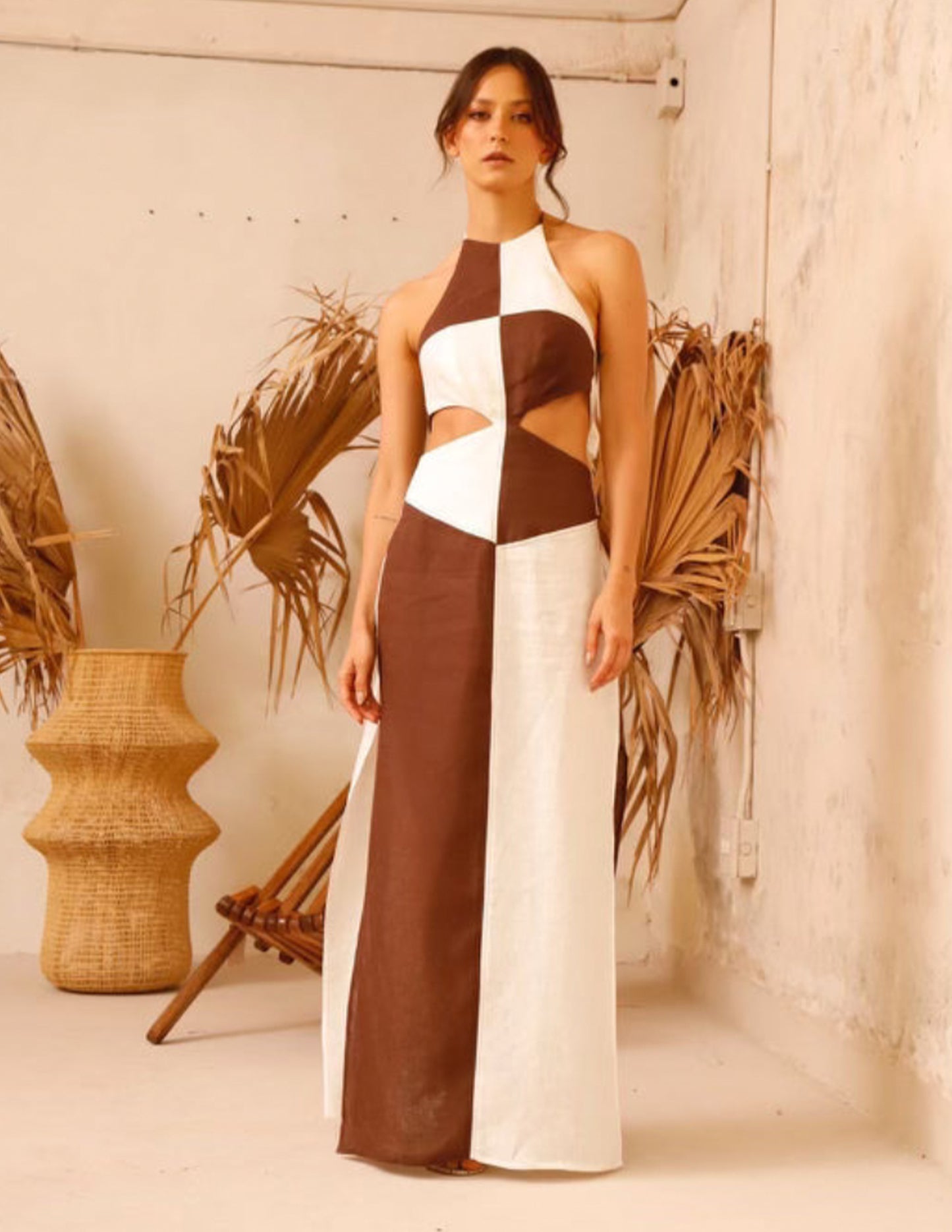 Color- Block Midi- Café