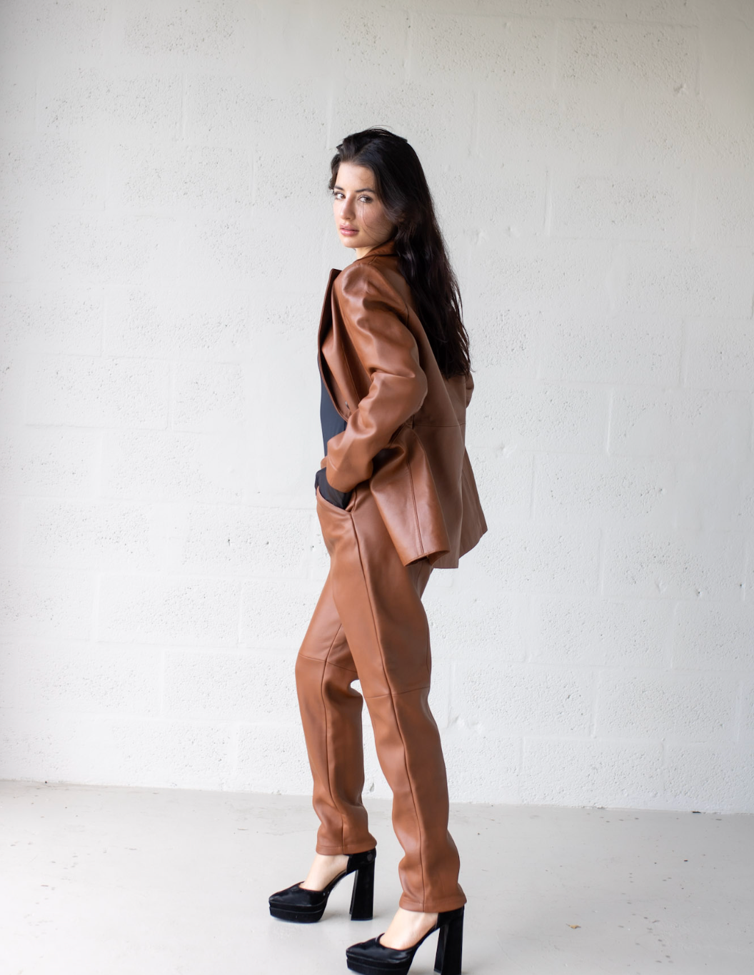 Delaney Leather Blazer