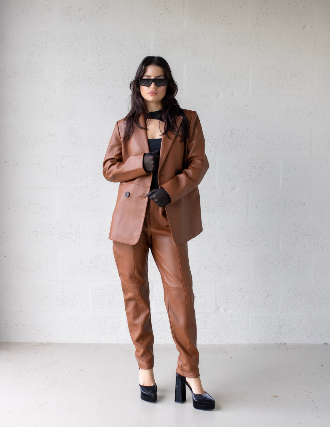 Delaney Leather Blazer