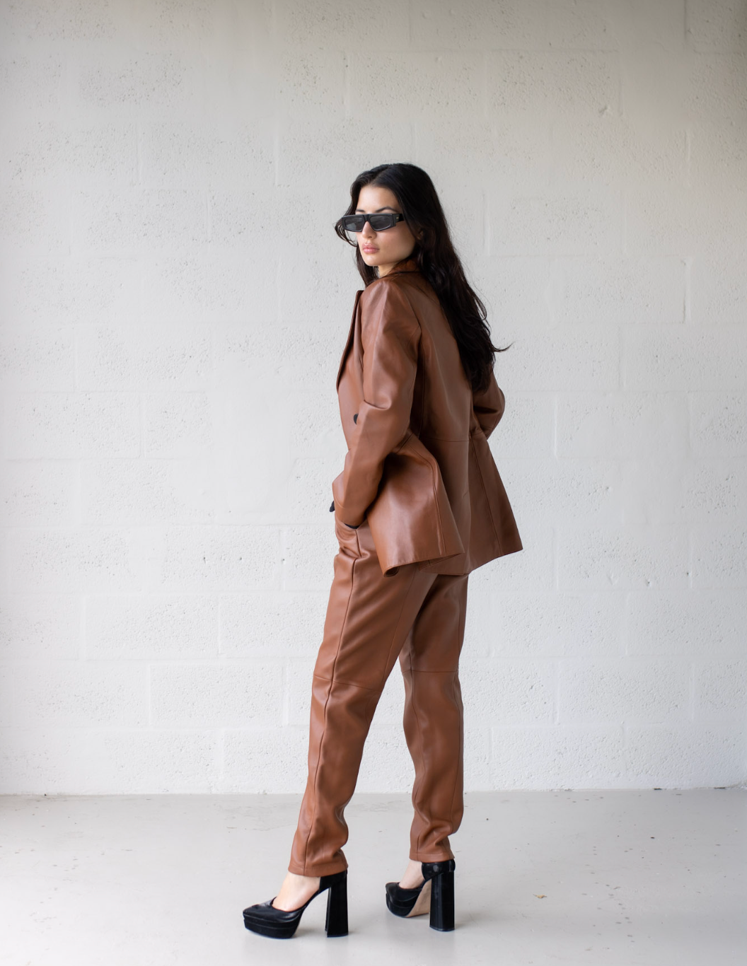 Delaney Leather Blazer
