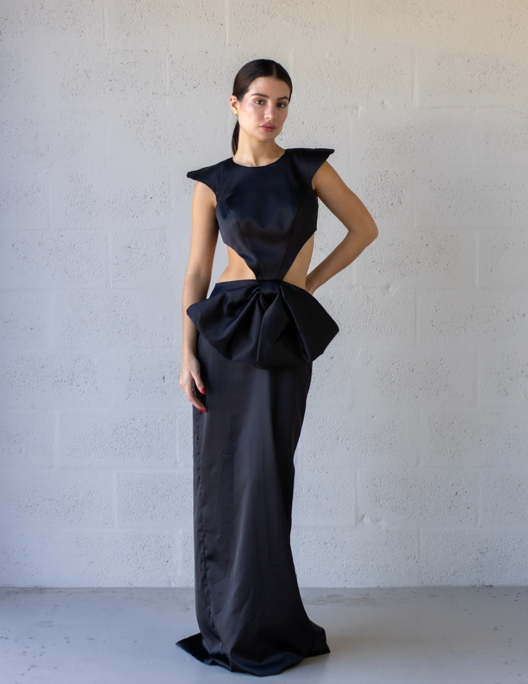 Caramella Bow Dress Black