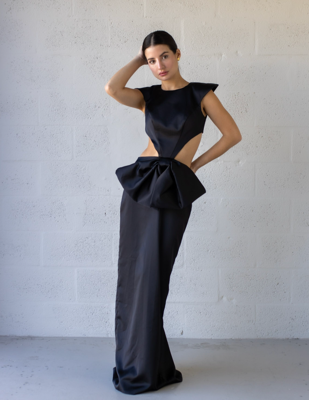 Caramella Bow Dress Black
