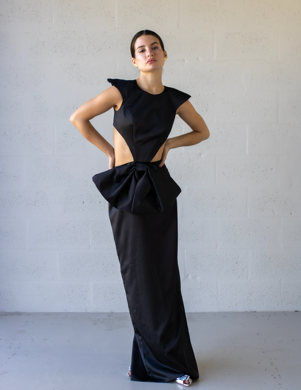 Caramella Bow Dress Black