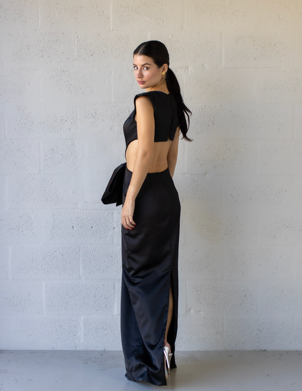 Caramella Bow Dress Black