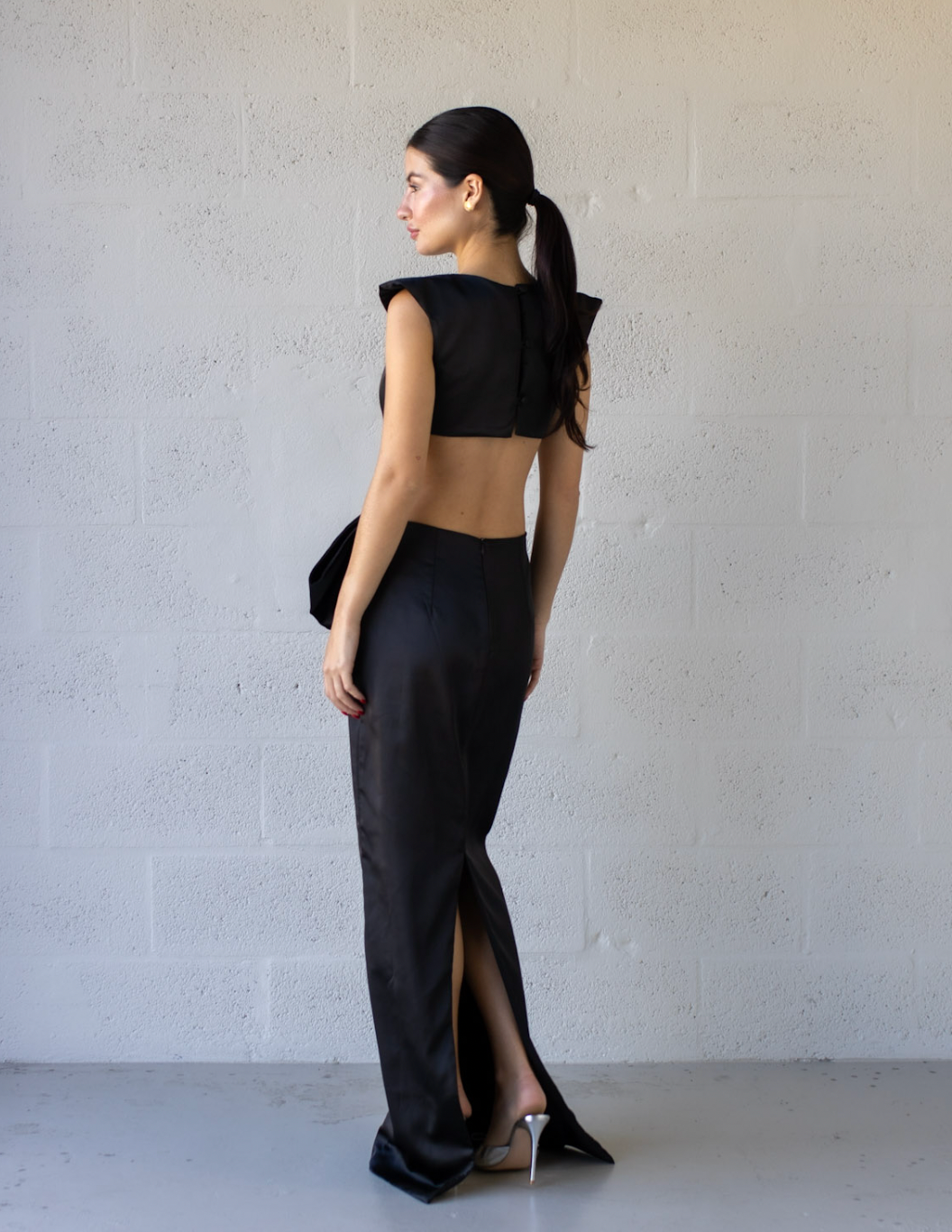 Caramella Bow Dress Black