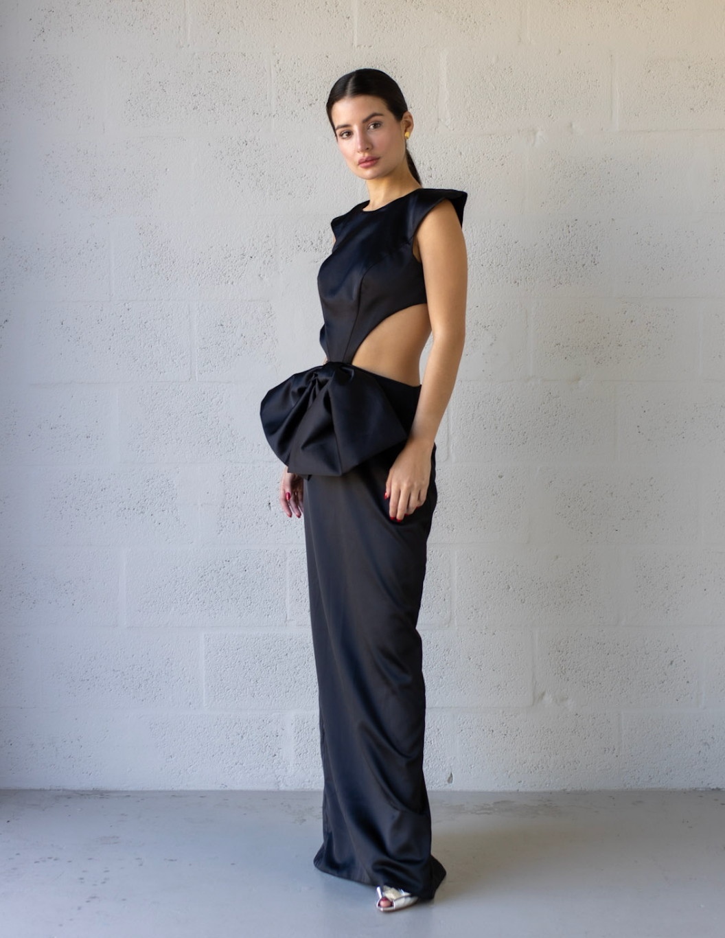Caramella Bow Dress Black