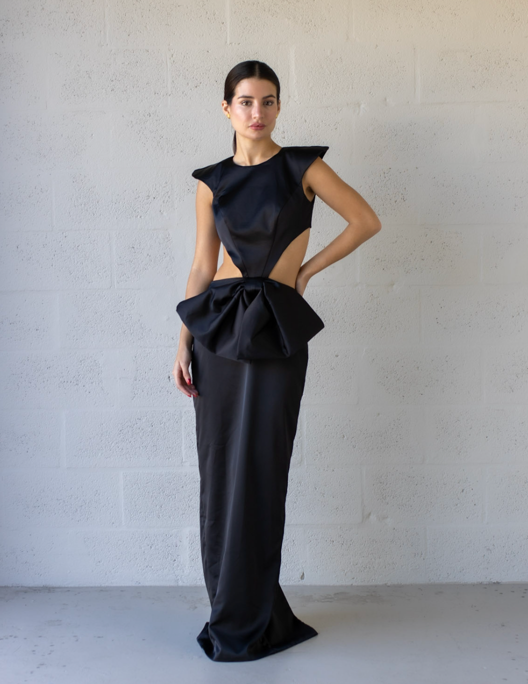 Caramella Bow Dress Black