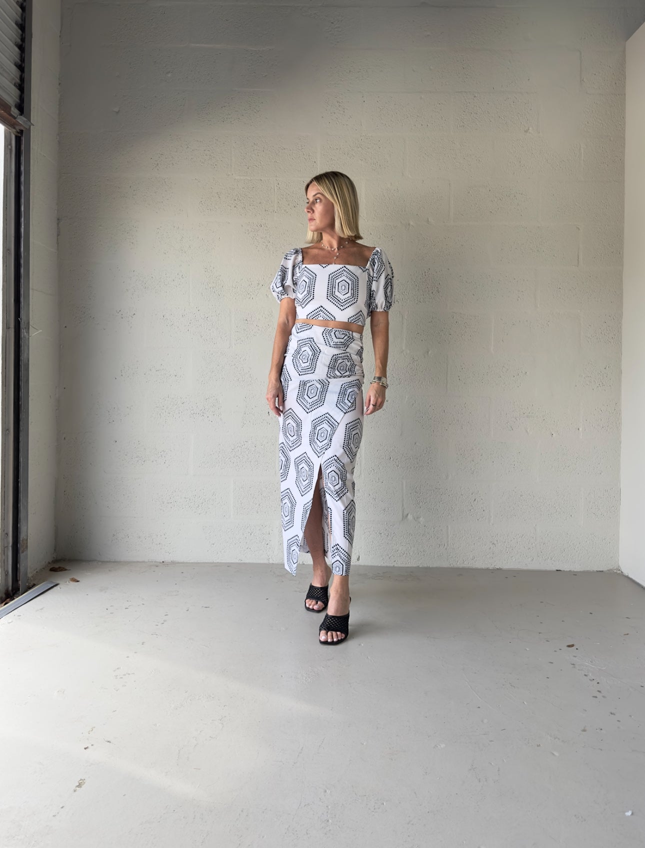 Geometric Maxi Skirt Set