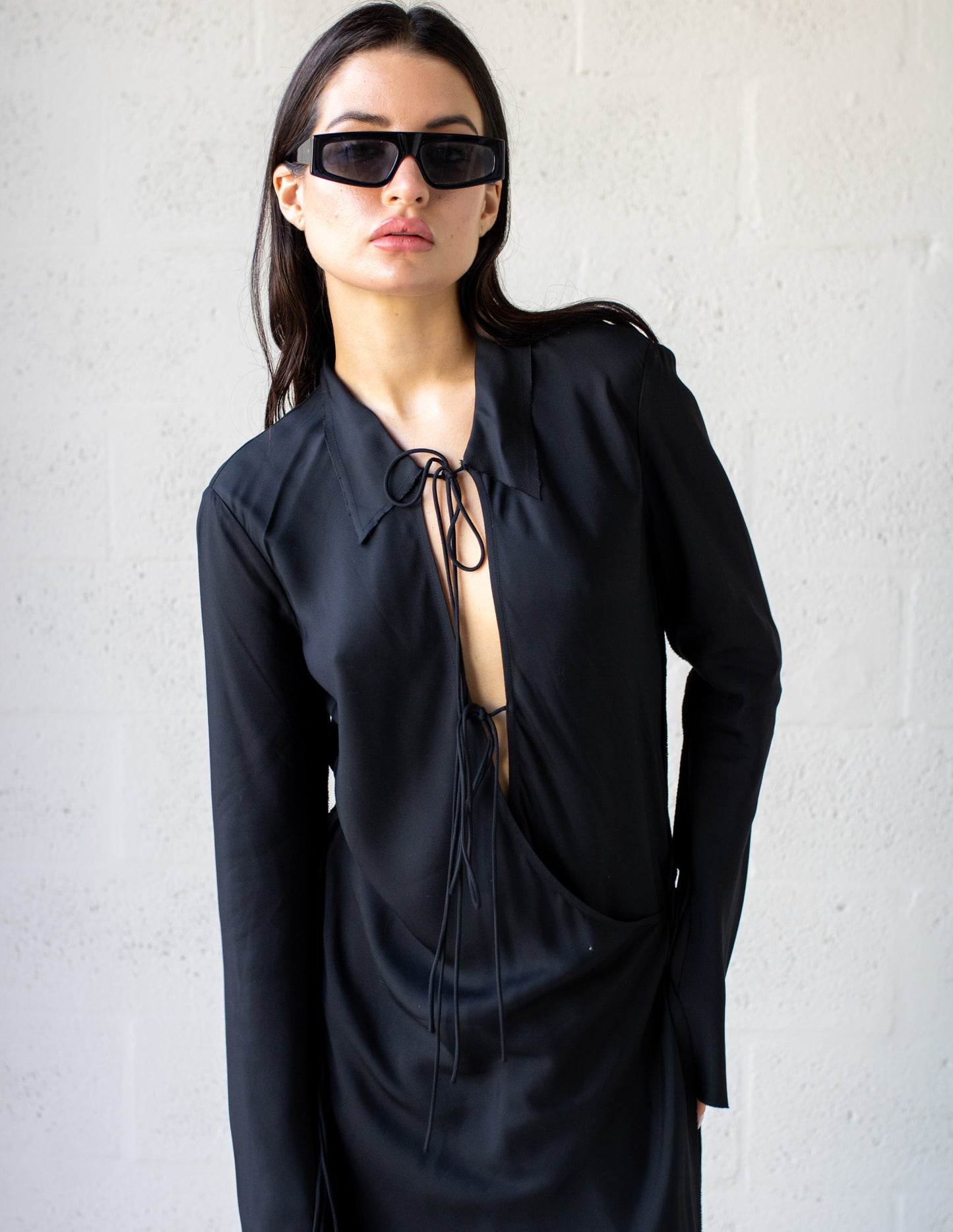Emery Long Sleeve Tie Maxi Dress
