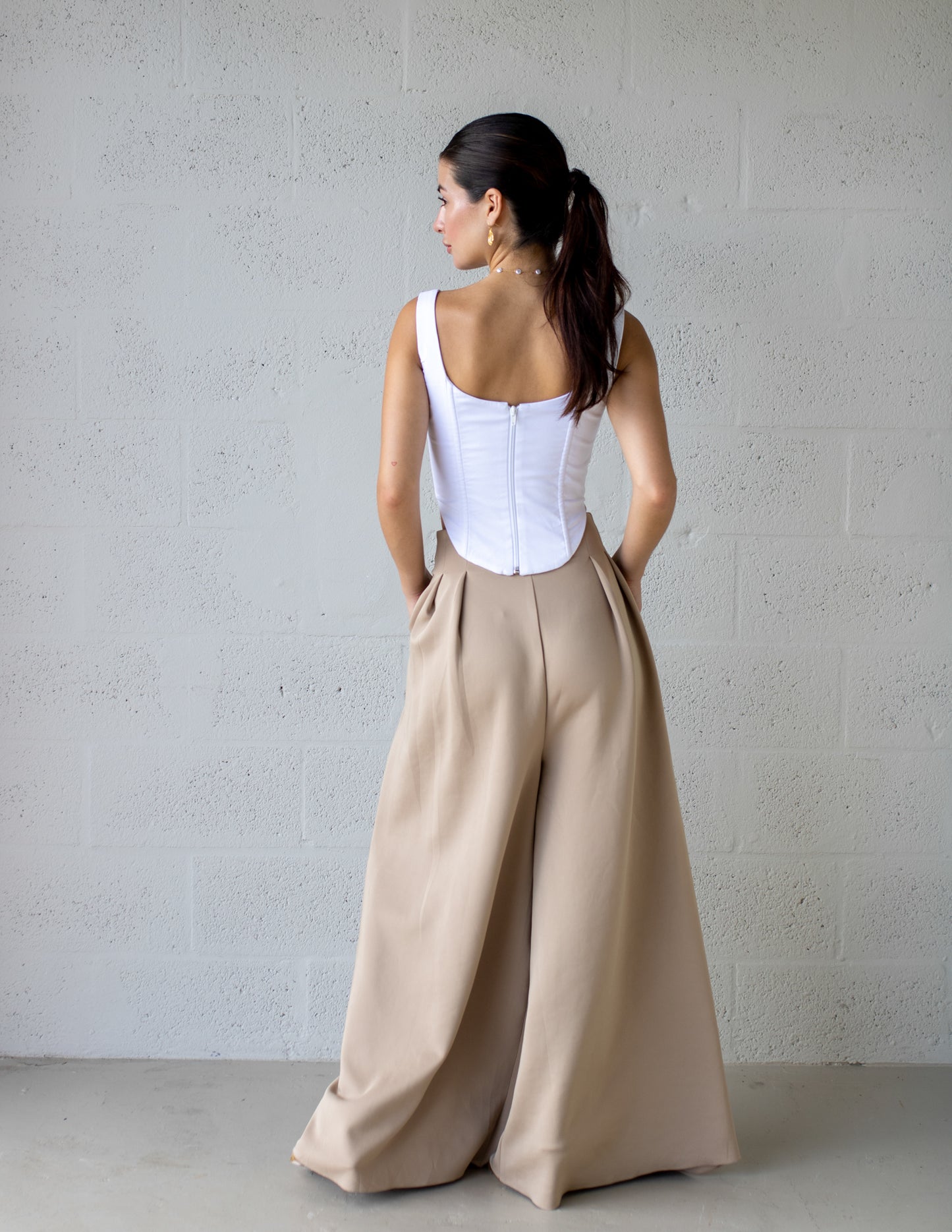 Wide Leg Pant - Tan