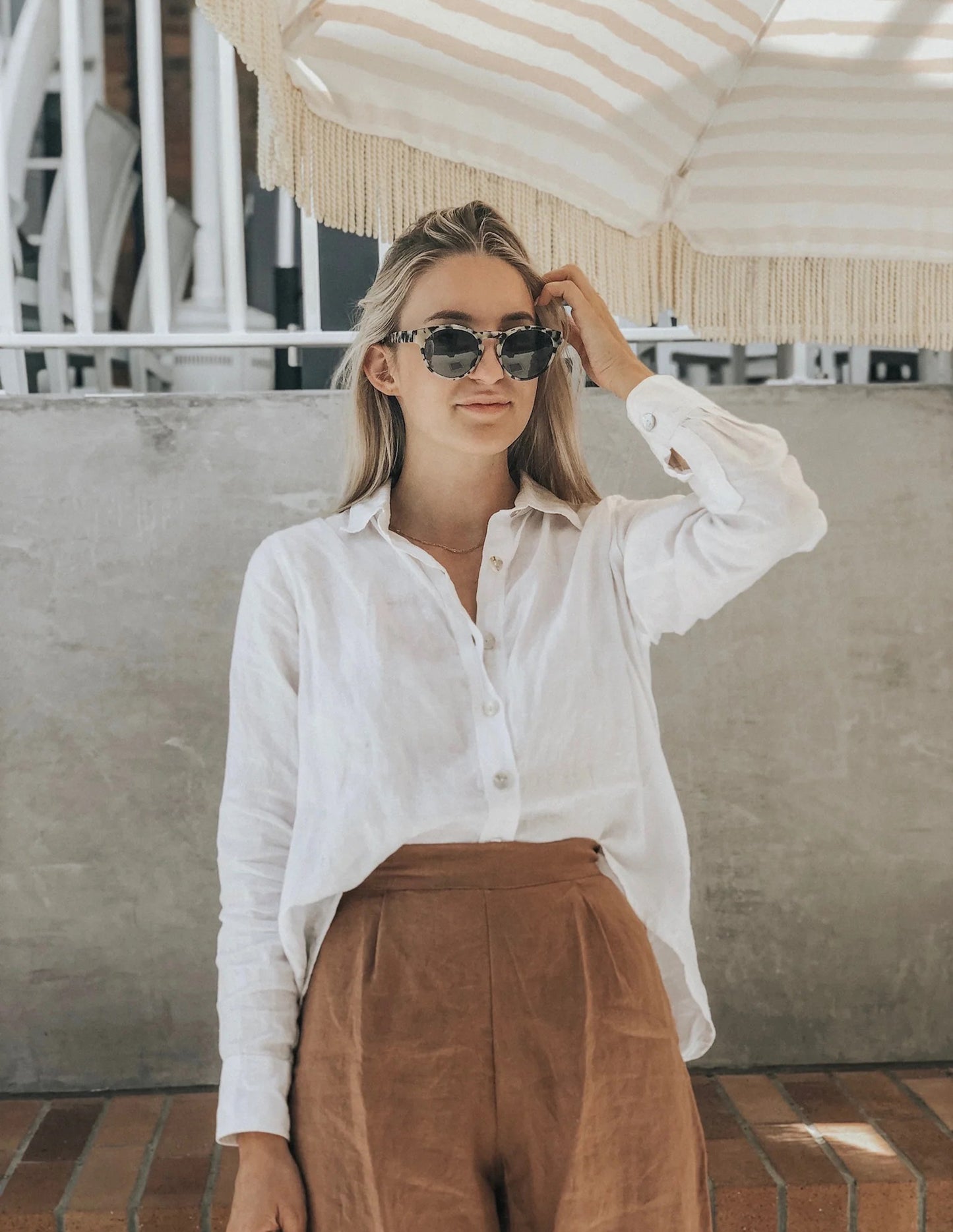 Lizzie Linen Shirt - White
