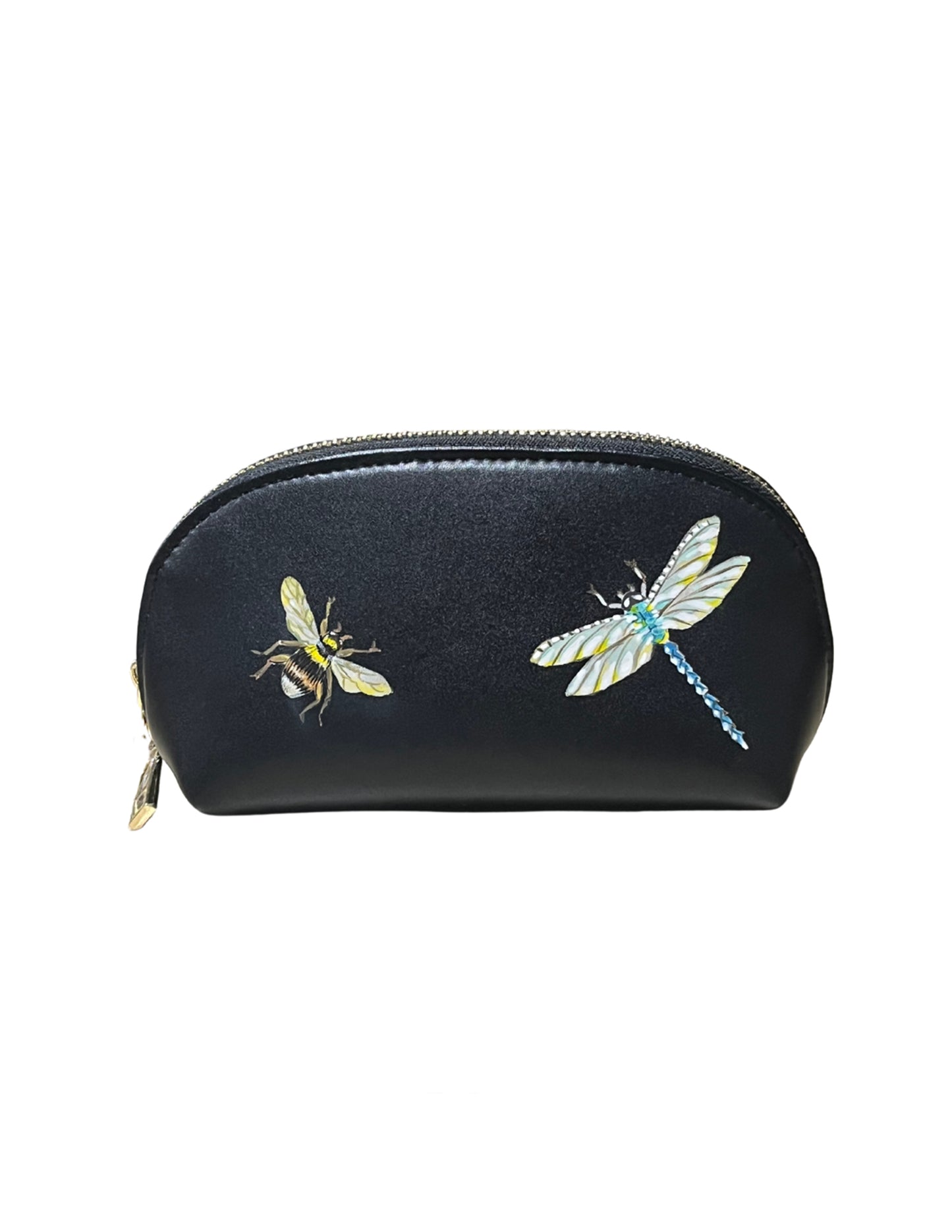 Dragon and Bee Black Makeup Bag