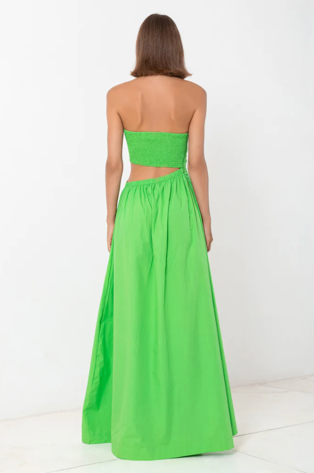 Asymmetric Cutout Maxi Dress - Verde