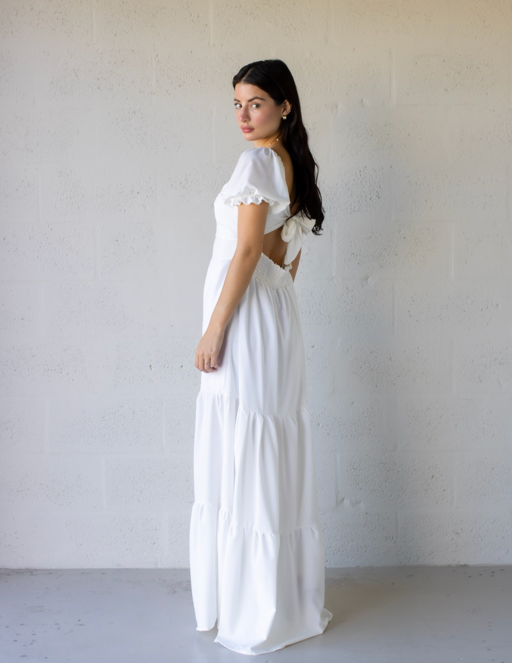 Ruffle Dress - White