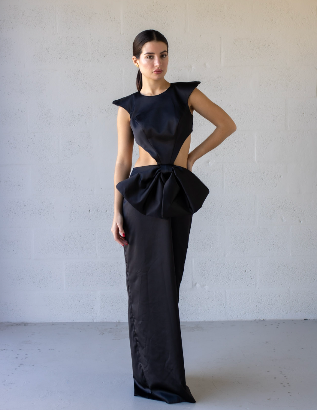 Caramella Bow Dress Black