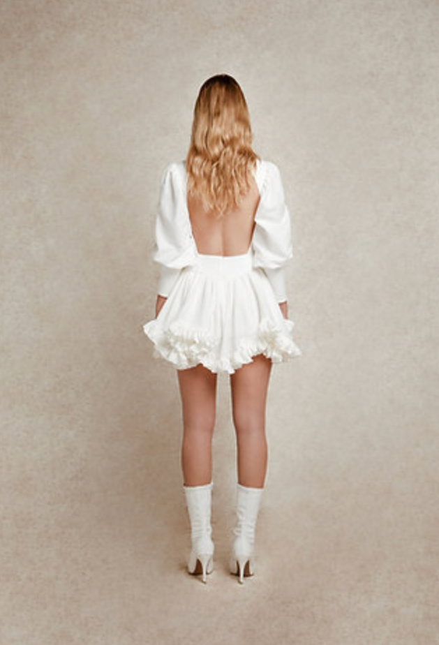 Hurry Up Mini  Dress - White