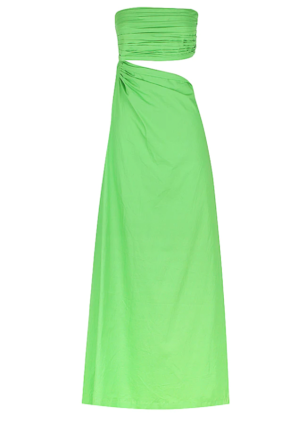 Asymmetric Cutout Maxi Dress - Verde